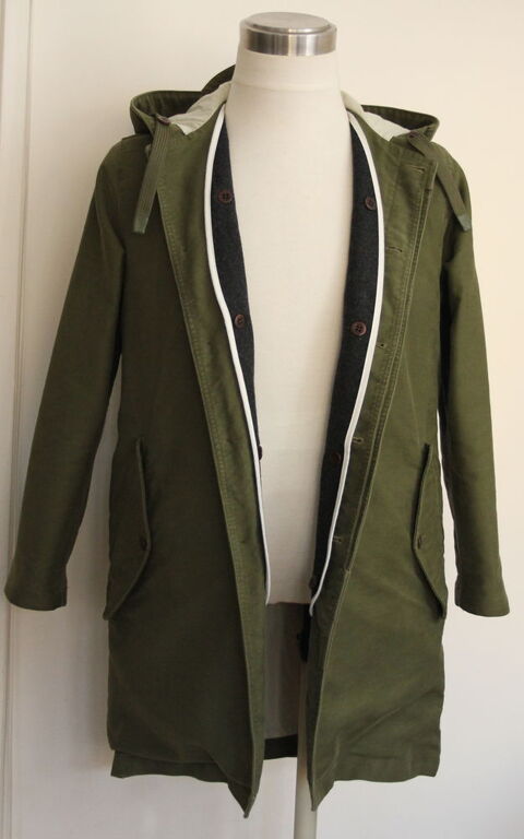 Parka capuche kaki fish tail C.D.M Taille S 180 Issy-les-Moulineaux (92)