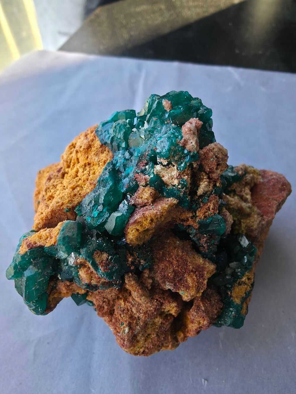 Min&eacute;ral de Collection Dioptase Brute sur Gangue-Katanga RDC 