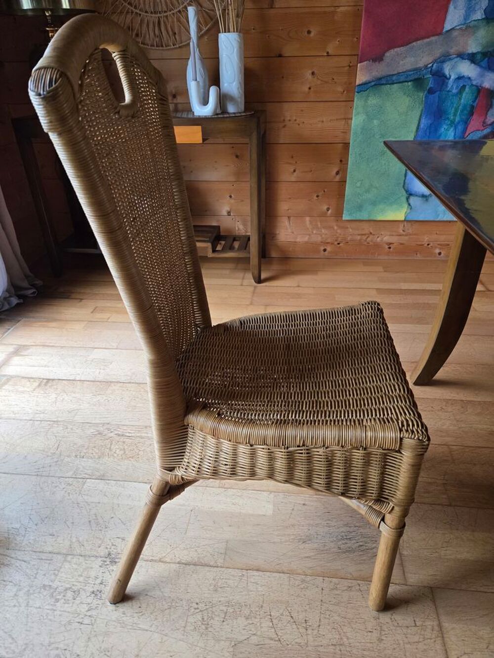 4 chaises en osier et rotin Meubles