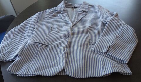 VESTE  NUNALIE  blanche rayée bleu - M Saint-Etienne (42)