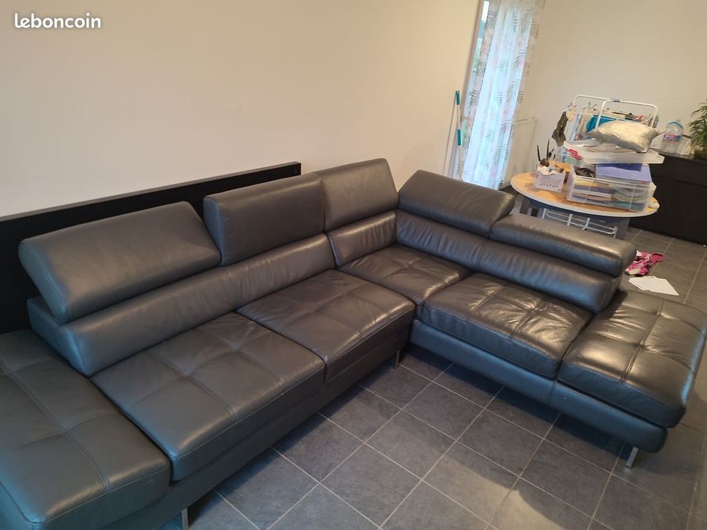 Canap&eacute; d'angle en cuir scindable Meubles