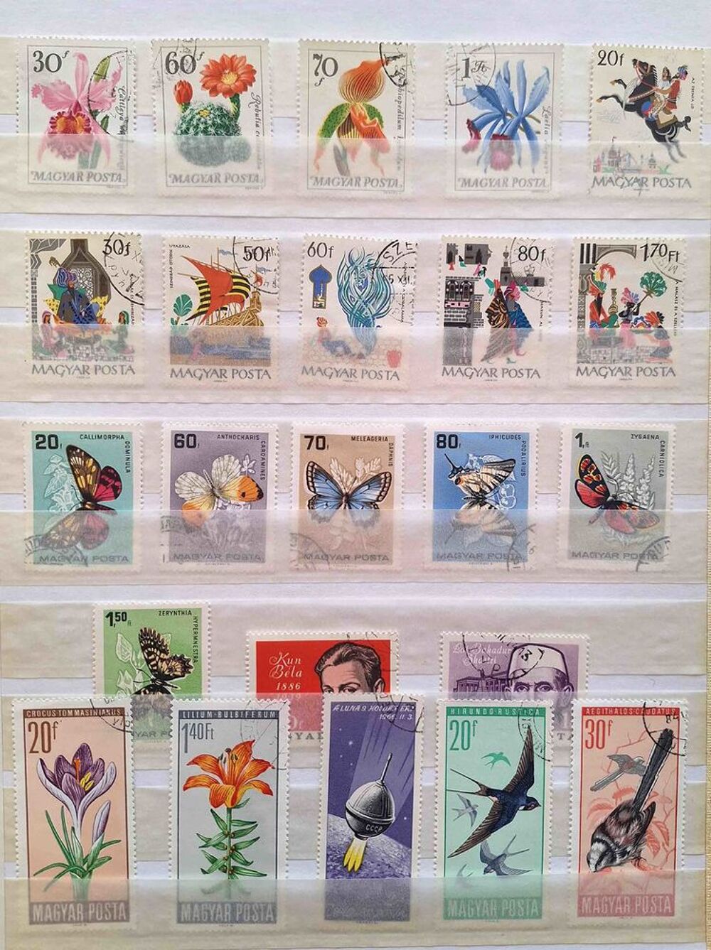 S&eacute;rie de timbres de collection de Hongrie D 