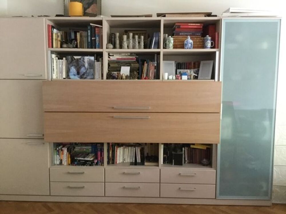 Biblioth&egrave;que Roche et Bobois - moderne style en ch&ecirc;ne clair Meubles