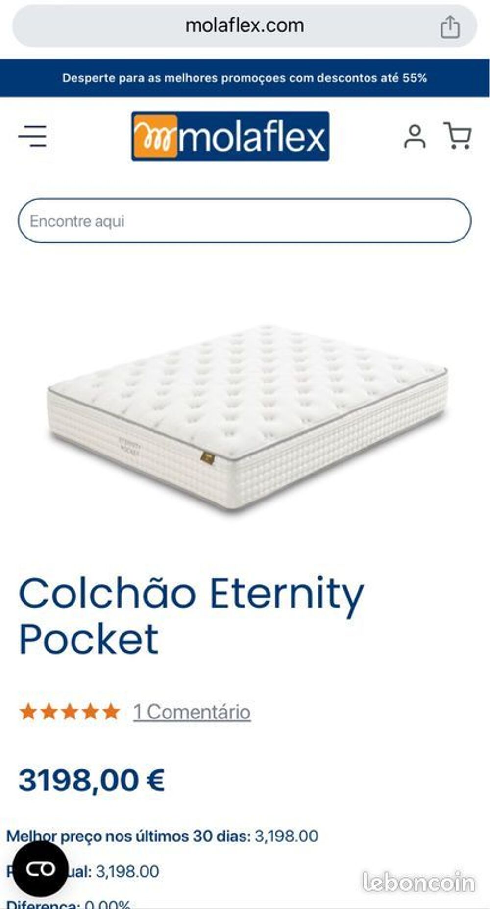 Matelas Neuf MOLAFLEX ETERNITY 160x200 cm - &Eacute;tat Impeccable Meubles