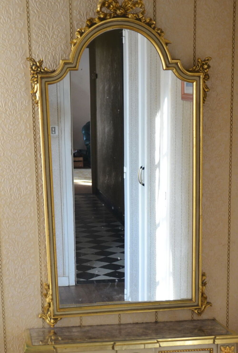 Miroir Style Hollywood Regency, pi&egrave;ce rare Décoration