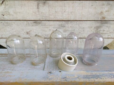 Anciens Verres de Lampe de Cour ou Suspension 25 Loches (37)