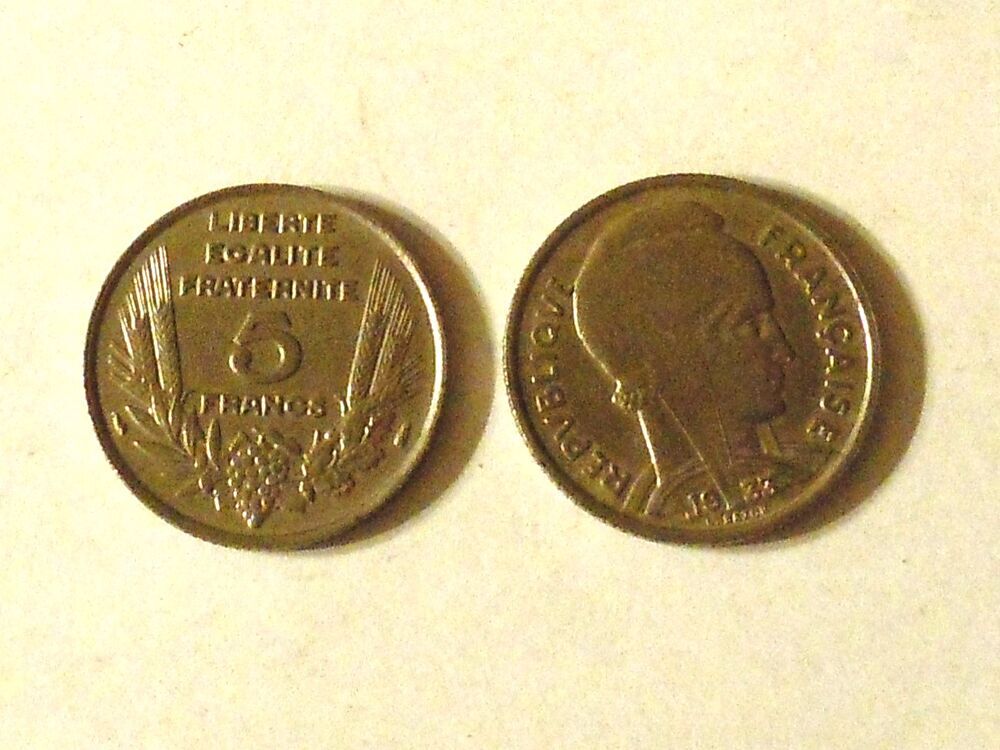 Pi&egrave;ces de monnaie 5 francs Bazor 1933 