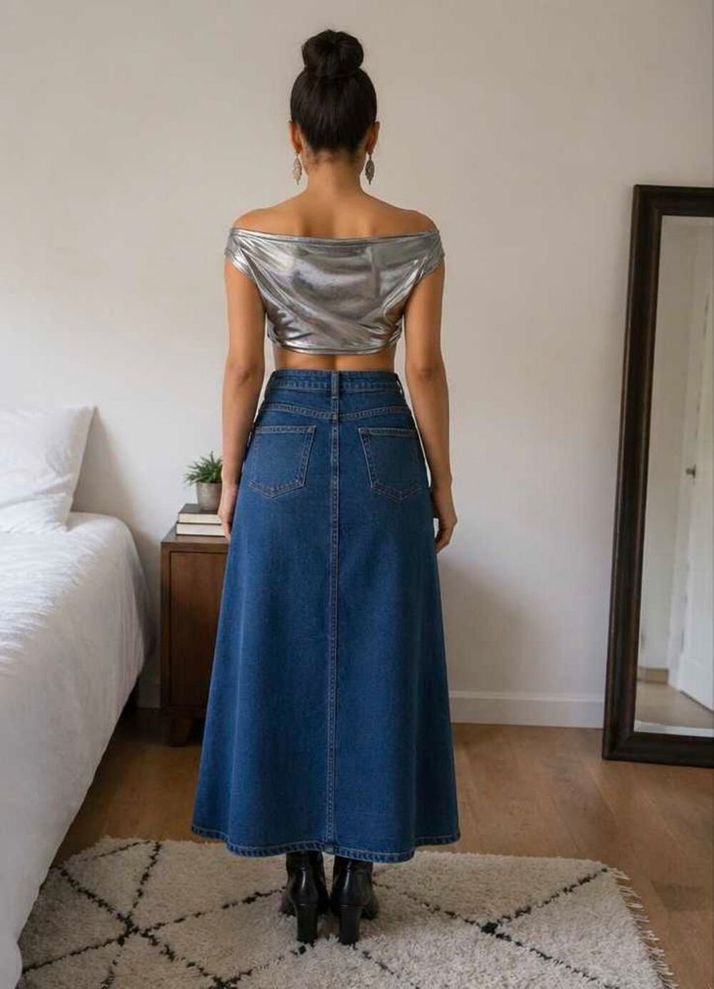 crop top argent&eacute; Vêtements