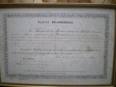 Dipl�me de la Marine et des Colonies. 60 Caen (14)