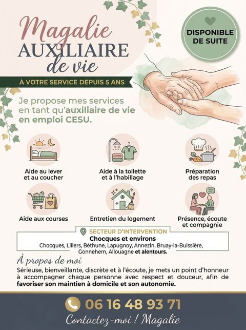 Auxiliaire de vie 0 62920 Chocques