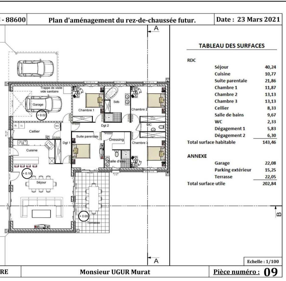 Vente Maison Grade maison plein pied en cours de construction Laveline-devant-bruyères
