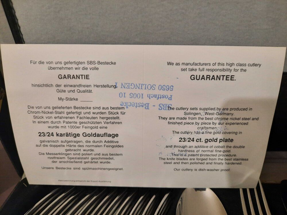 m&eacute;nag&egrave;re Sbs 70 pi&egrave;ces 23/24 carat Décoration