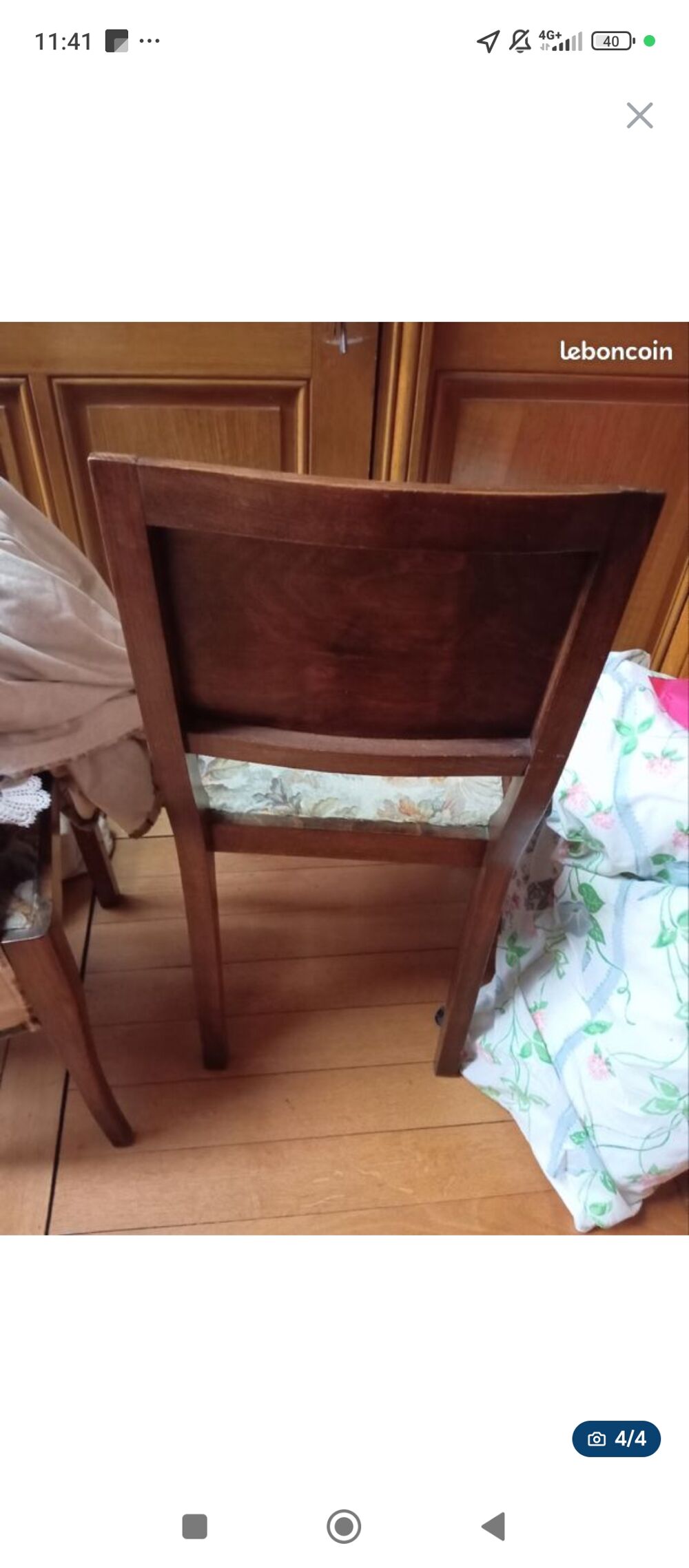 Chaises vintage bois tissu Meubles