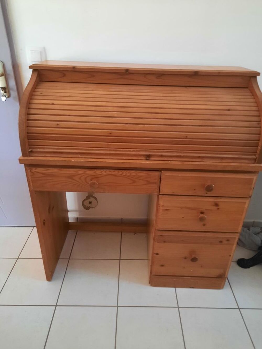 Bureau secr&eacute;taire en pin Meubles