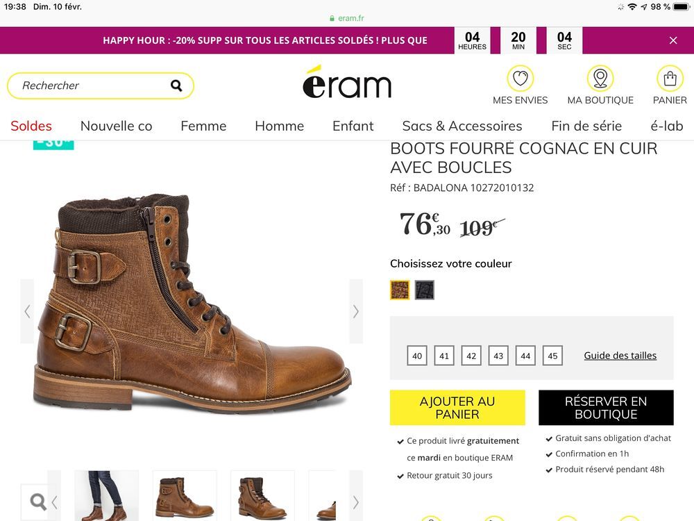 Boots fourr&eacute;es en cuir 
Chaussures