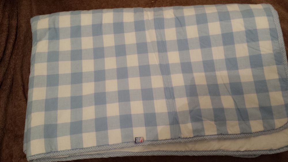 COUETTE CARREAUX BLEU - BLANC Puriculture