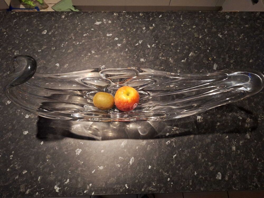 Grande coupe centre de table vintage en cristal d'art (Style Daum / Vannes-le-Ch&agrave;&cent;tel) €" 57 cm Décoration