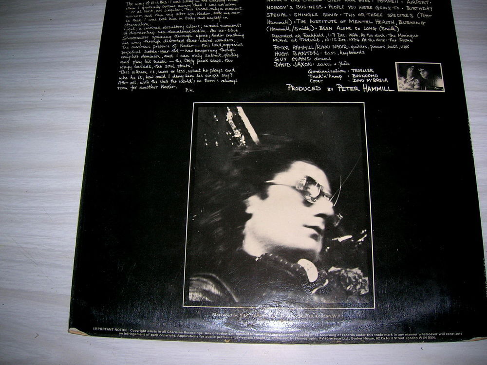 33 Tours PETER HAMMILL Nadir's Big Chance CD et vinyles