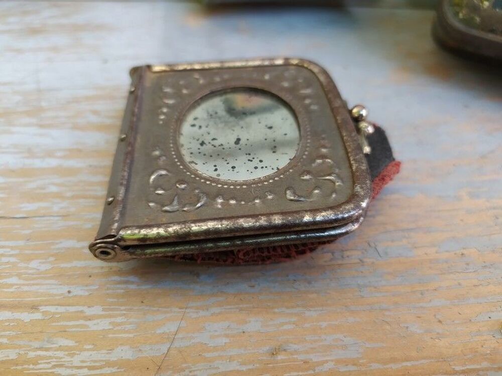 Lot Ancien Porte Monnaie Bourse Miroir Photo 