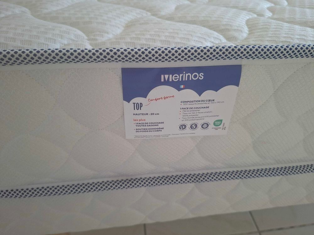 Sommier + matelas Merinos, Neufs Meubles