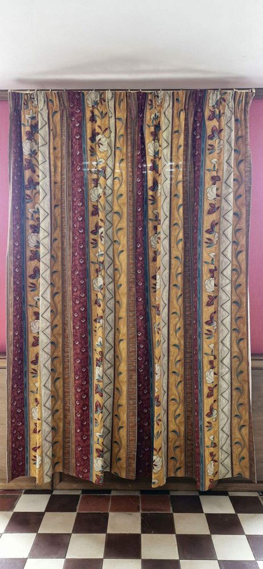 6 paires de double rideaux en coton Hauteur 260cm Décoration