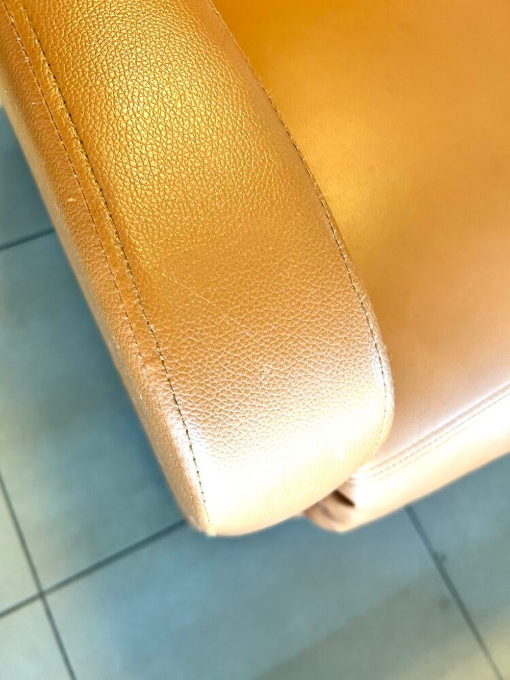 Fauteuil relax inclinable en simili cuir orange €" repose-pieds int&eacute;gr&eacute; Meubles