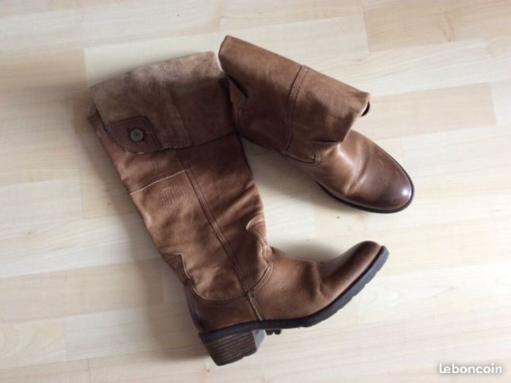 bottes palladium cuir fauve Chaussures