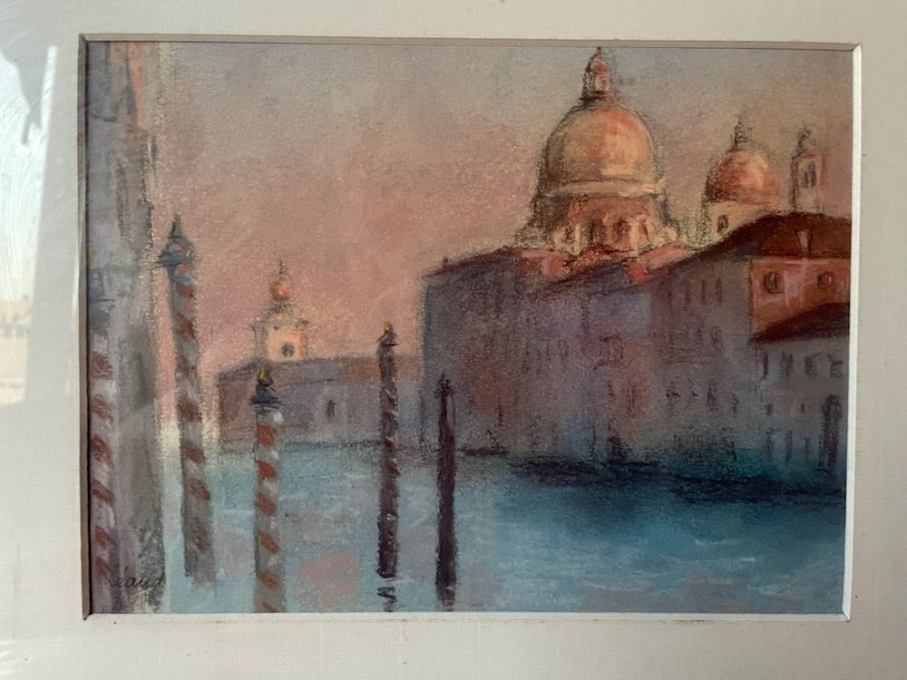 Tableau pastel sec paysage Venise Dcoration