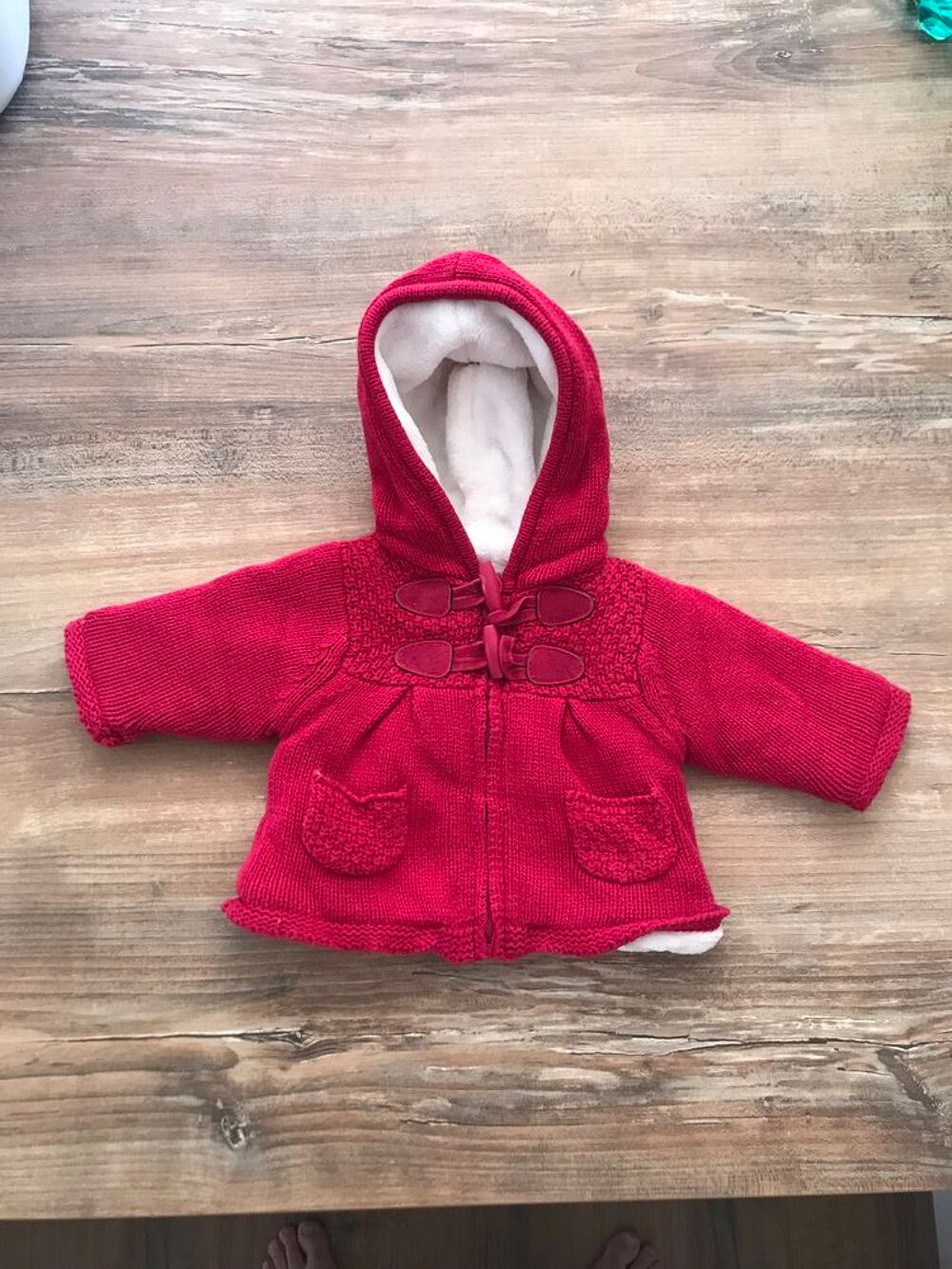Gilet enfant fille avec capuche et fermeture &eacute;clair Puriculture