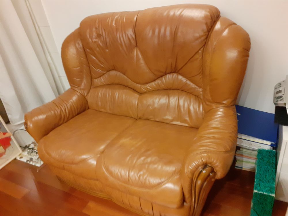 CANAPE CUIR MARRON Meubles