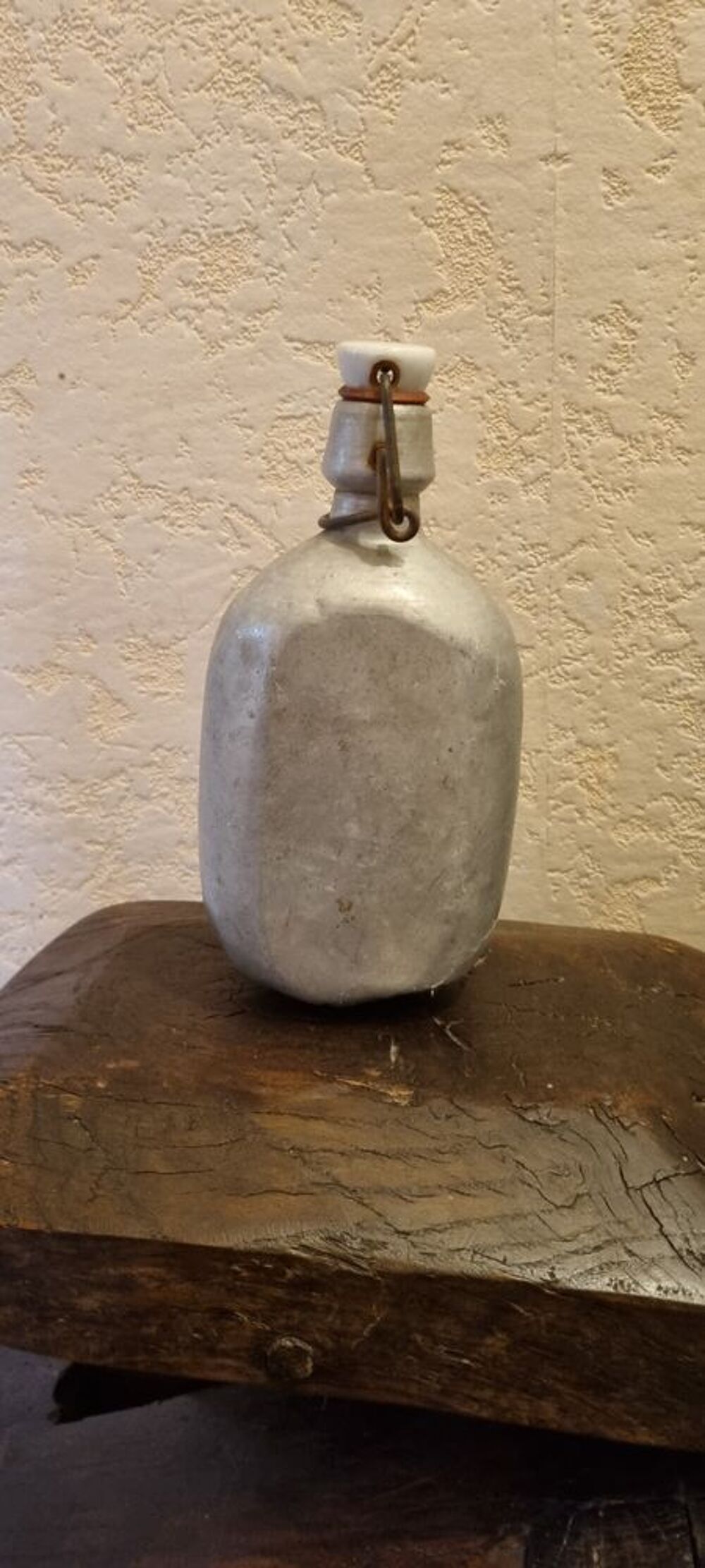 Gourde aluminium - Bouchon porcelaine et 2 cuill&egrave;re militair 