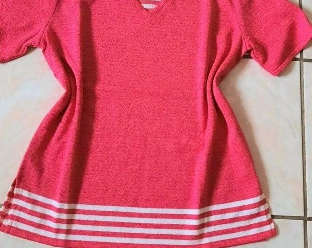 Pull rose et ray&eacute; marin qualit&eacute; premium T 38 - 40 Vêtements