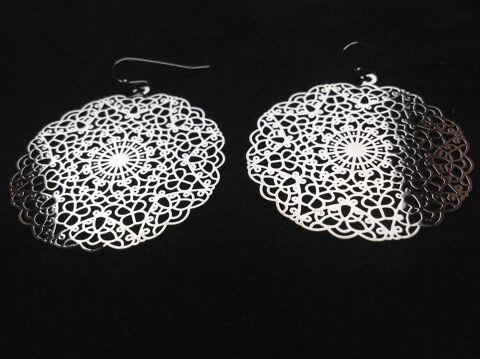 BOUCLES OREILLES ARGENT� ARABESQUE 4cm DIAM Envoi Possible
2 Tr�gunc (29)