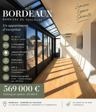  Appartement à vendre 5 pièces 122 m² Bordeaux