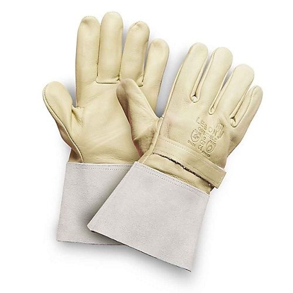 Par lot de 5 paires GANT CUIR FLEUR DE BOVIN HYDROFUGE T9 DOS CROUTE MANCHETTE 10CM NEUF Bricolage