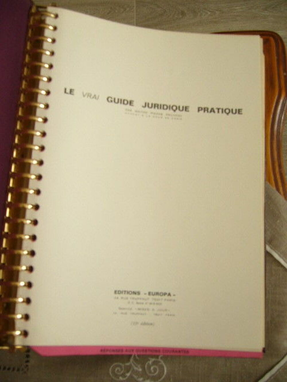 Guide juridique pratique Pierre Pruvost Avocat Livres et BD