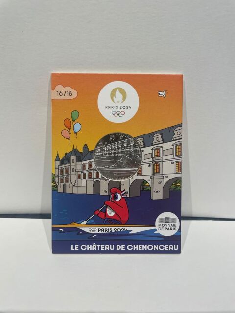 collection JO 2024 10 Euros argent- le Ch�teau de Chenonceau 25 Dourdan (91)