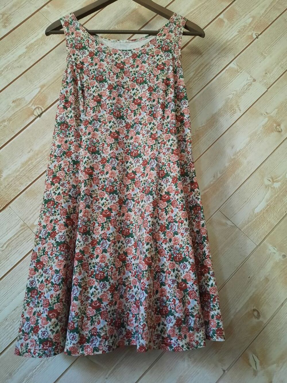 Robe fleurie liberty la&ccedil;age dos T 38 - 40 - vrai vintage Vtements