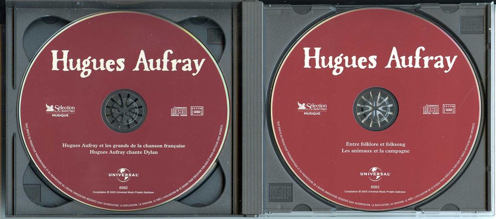 Compilation 3 CD d'Hugues Aufray &copy;2003 - SRD/Universal CD et vinyles