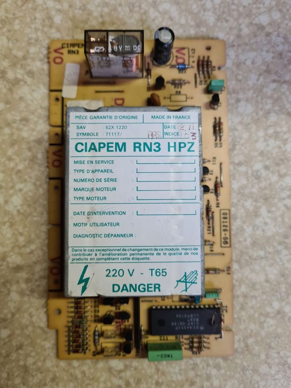 CARTE DE PUISSANCE LAVE LINGE CIAPEM RN3 HPZ: Electroménager