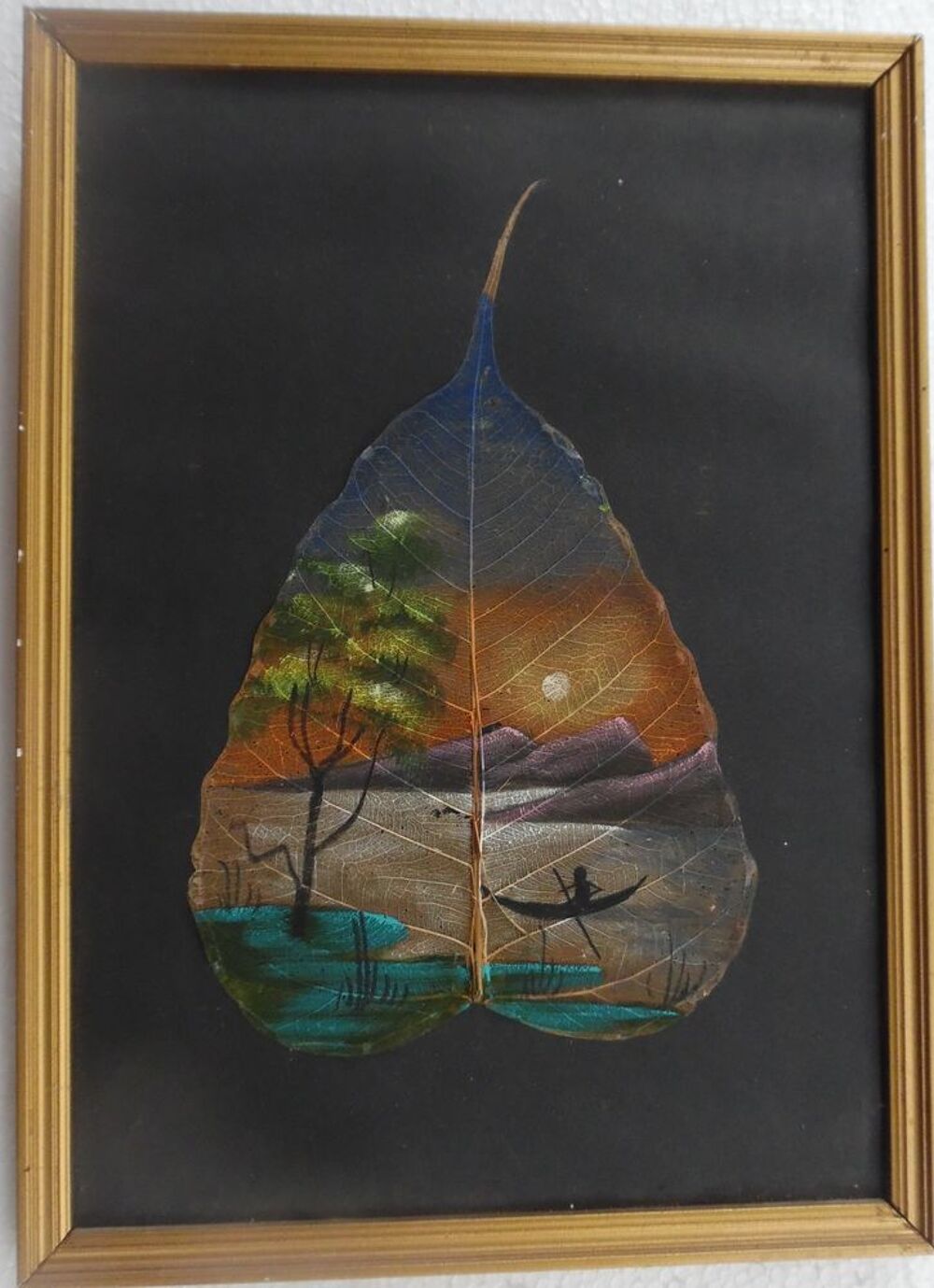 Tr&egrave;s jolies peintures sur feuilles de Pipal des Indes Décoration