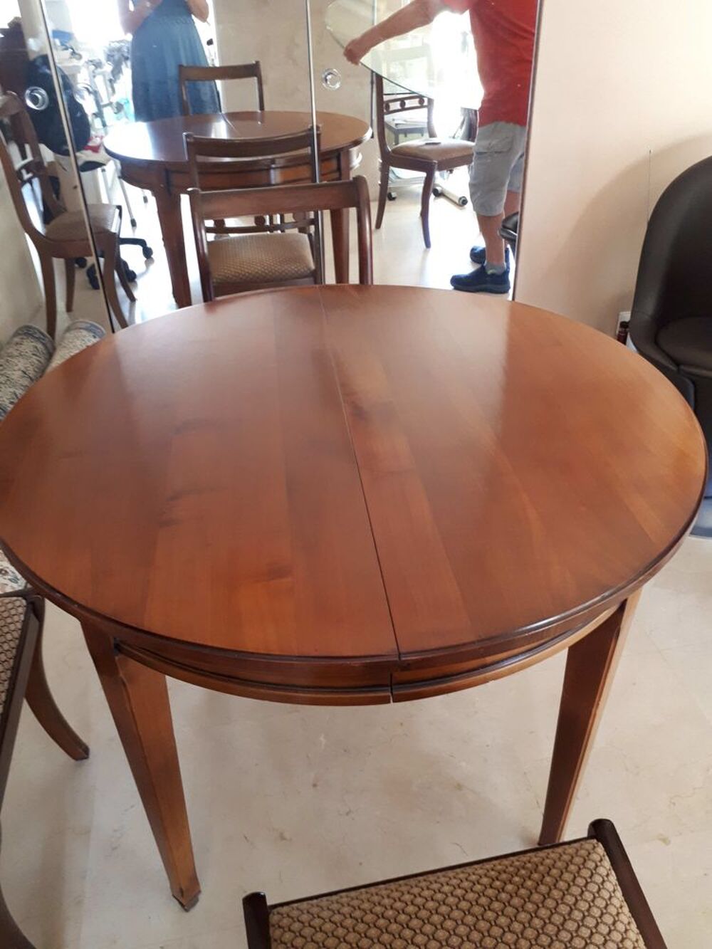 TABLE BOIS MASSIF en MERISIER haute qualit&eacute; Meubles
