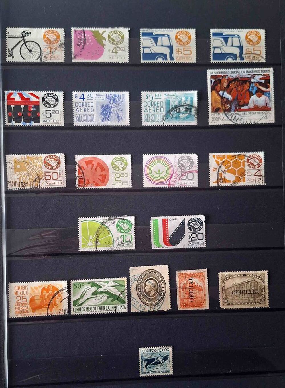 S&eacute;rie de timbres de collection du Mexique 