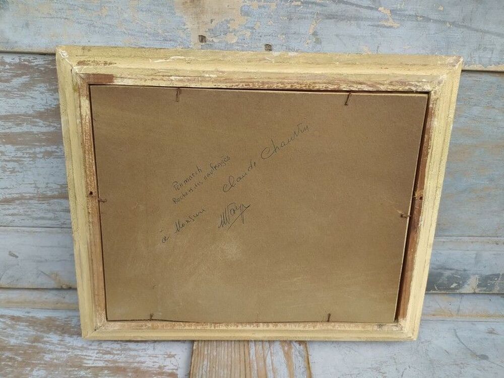 Tableau Marine Penmarch Rocher des Naufrag&eacute;s Sign&eacute; WM 