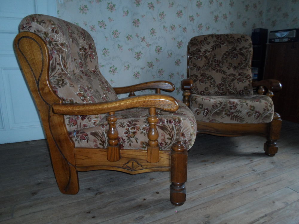 2 FAUTEUILS RUSTIQUE EN CHENE MASSIF Meubles