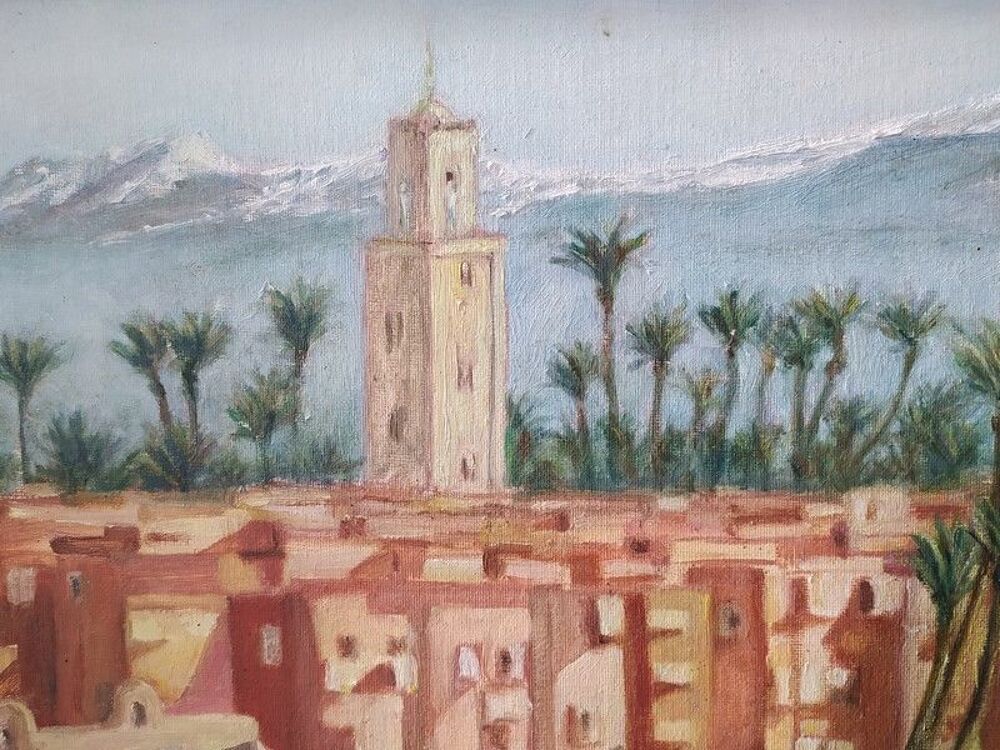 Tableau Orientaliste Peinture Maroc Marrakech XX&egrave;me 
Décoration