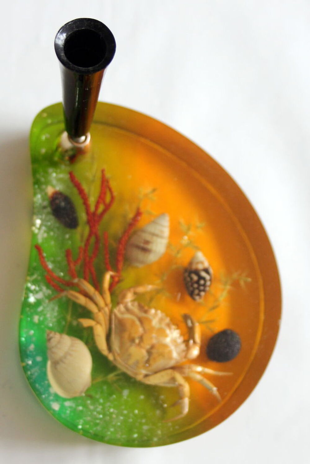 Inclusion 1960 crabe coquillages porte stylo 