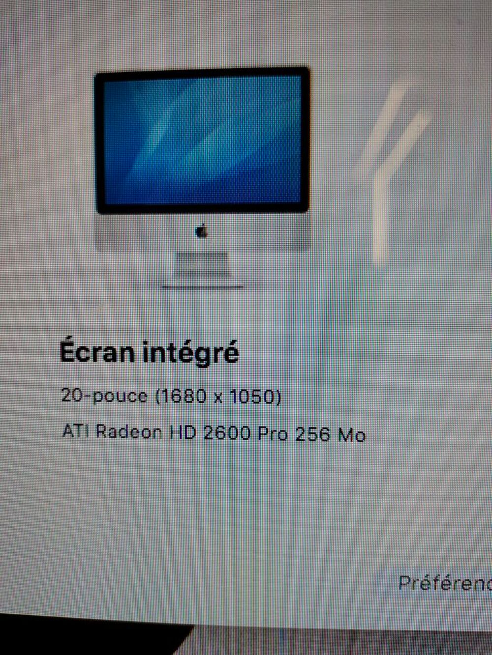 Imac 20 pouces d&eacute;but 2008 OS X El Capitan Matériel informatique