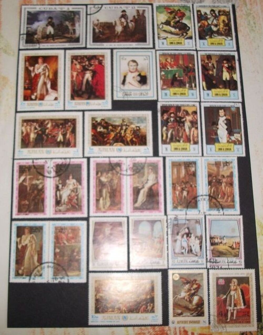 Lot de 44 Timbres diff&eacute;rents et oblit&eacute;r&eacute;s sur Napol&eacute;on... 