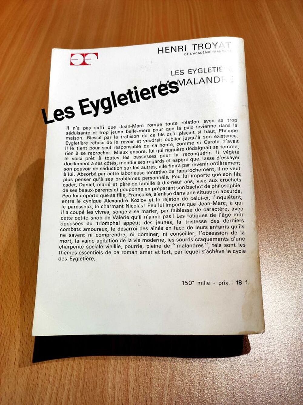 Roman Henri Troyat €" Les Eygleti&egrave;re Livres et BD